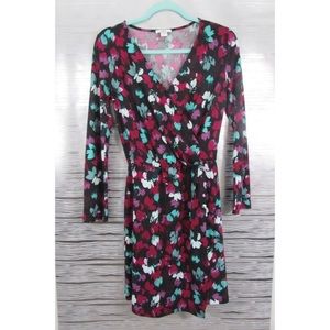 Bar III Black, blue sea foam,maroon&magenta dress